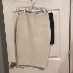 Cream pencil skirt